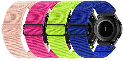 RockloookY Bracelet Élastique 22mm pour Galaxy Watch 46mm/Watch 3 45mm/Huawei GT/GT2 46mm/Gear S3 Classic - Bracelet de Remplacement en Nylon Souple pour Hommes