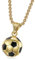 HMOOY Fußball Halskette, Edelstahl 3D Fußball Charm Halskette Personalisiert Fußball Anhänger mit Kette Sport Schmuck für Damen Herren Mädchen Jungen (Gold)
