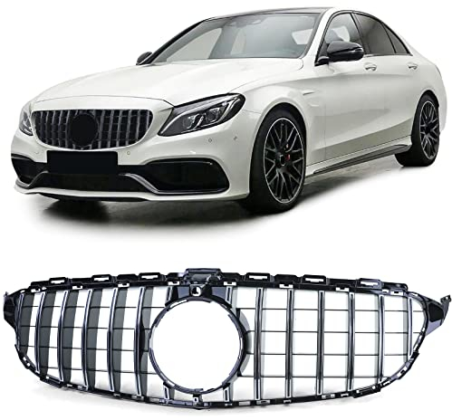 Sport Kühlergrill Schwarz Glanz Chrom für Mercedes C Klasse W205 S205 14-18