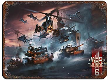 War Thunder Game 4 Blechschild Vintage Metall Pub Club Cafe Bar Home Wandkunst Dekoration Poster Retro 30 x 40 cm