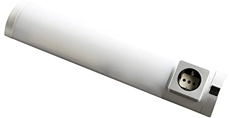 LED Unterbauleuchte DETMOLD, 44,9cm, 5W, 4000K, 250lm, IP20, mit Steckdose 1-fach, mit Ein-/Auschalter, weiß