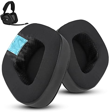 Wzsipod Cuscinetti auricolari di ricambio congelati per le cuffie da gioco Corsair Void Pro Wireless/Wired, compatibili con le cuffie Corsair Void Elite per PC, vestiti morbidi e schiuma (nero)