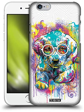 Head Case Designs Offizielle P.D. Moreno Hund Bunt Drip Art Katzen Und Hunde Harte Rueckseiten Handyhülle Hülle Huelle kompatibel mit Apple iPhone 6 / iPhone 6s