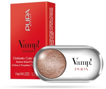 Pupa Ombretto Vamp! Wet&Dry 402 Rose Gold - Ombretto Colore puro, alta Pigmentazione, Multi-Effetto (disponibile in 54 Varianti Colore e 7 diversi Finish)