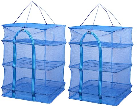 Cabilock 2 Piezas Red De Secado Red Secadora Colgante Plegable Secador De De Malla Plegable Tendedero Hidropónico Estante Deshidratador De Alimentos Cesta Colgante Planta Nylon