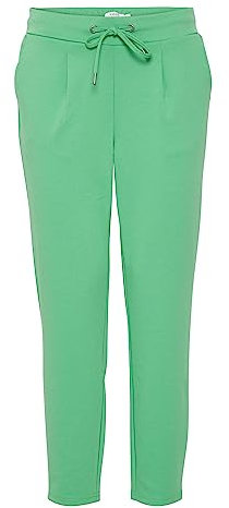 b.young BYRizetta Damen Hose Stoffhose Pants mit Stretch Kordelzug Bundfalten Eingrifftaschen Slim fit, Größe:M, Farbe:Ming Green (165930)