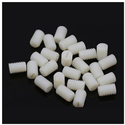 SEIDER 5–60 Stück metrische Kunststoff-Schlitzschrauben, Flache Gewindestifte, Nylon-Gewindestift, kopflose Schlitzschrauben, M3, M4, M5, M6, M8(15mm,M8 (10Pcs))