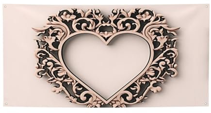 Herzförmiger Rahmen Banner Party Dekor Hintergrund Banner Geburtstag Party Fotografie Hintergrund Dekorationen Indoor Outdoor Wanddekoration Banner Party Supplies Gefälligkeiten