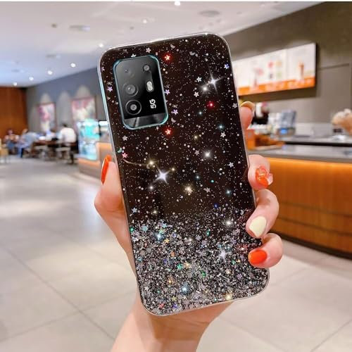 Custodia Compatibile con OPPO A94 5G Cover Trasparente Brillantini Stellari Sottile Antiurto in TPU