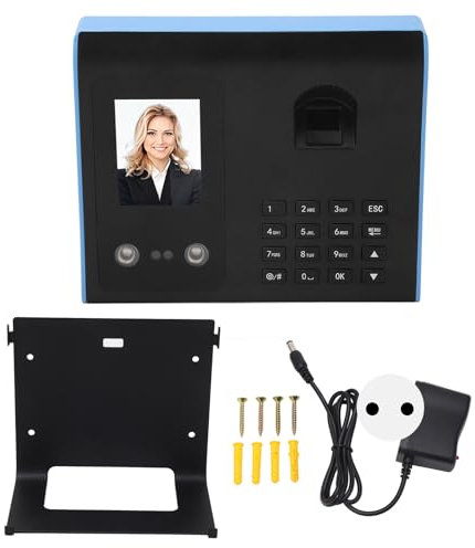 Mitarbeiter-Anwesenheitsmaschine, Fingerabdruck, Gesichtserkennung, Passwort, Zeiterfassung, Uhr, Stanzmaschine für Büro, Fabrik, Hotel, Schule, Restaurant (EU-Stecker)