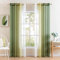 MIULEE 2er Set Voile Vorhang Zweifarbiger Vorhang mit Ösen Transparente Gardine Ösenschal Fensterschal Lichtdurchlässig für Schlafzimmer, 140x200cm, Olivergrün