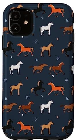 Horses Pattern, Horse Lover Animal Lover Horses Case for iPhone 11