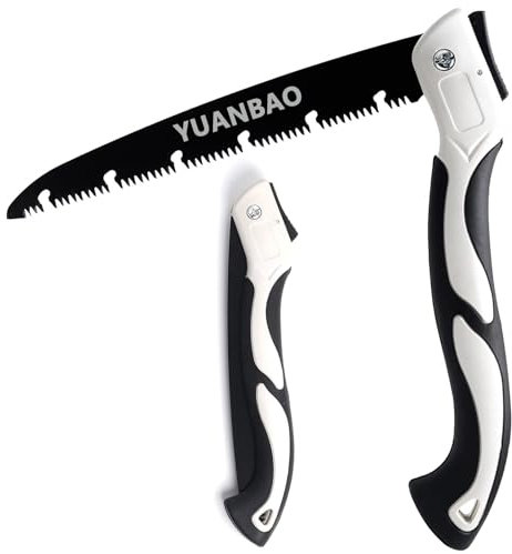 YUANBAO 7 Inch Folding Saw, Pruning Hand Saw for Wood Cutting, Garden Pruner with SK5 Curved Blade, Triple- Cut Razor Teeth, Foldable Handsaw for Tree Trimming, Camping, Gardening and Carpentry