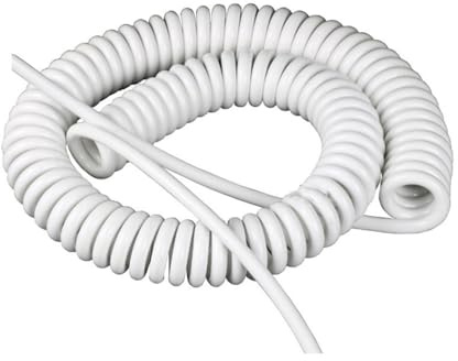 Muelle Espiral Cable de alimentación blanco de 3 núcleos y 2 núcleos 22AWG 18AWG 15AWG 13AWG Cable espiral de resorte 2,5 metros 5 metros 7,5 metros Cable extensible Retráctil Bobina (Size : Line len