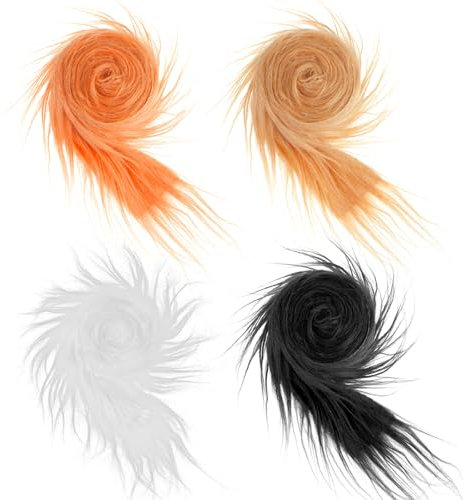 4 Stück Kunstfell Zum Basteln 2 X 60 Zoll Furry Faux Precut Strips Zotteliger Kunstleder Plüsch Kunstpelzstoff Pelz Fell Fluffy Stoff Kunstpelz Für Zwerge Bart Haare Cosplay Diy Weihnachts(2)