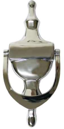 Genius® Door Knocker Polished Chrome, Victorian Urn Door Knockers for Front Door, Elegant Front Door Furniture with a Classic Period Design