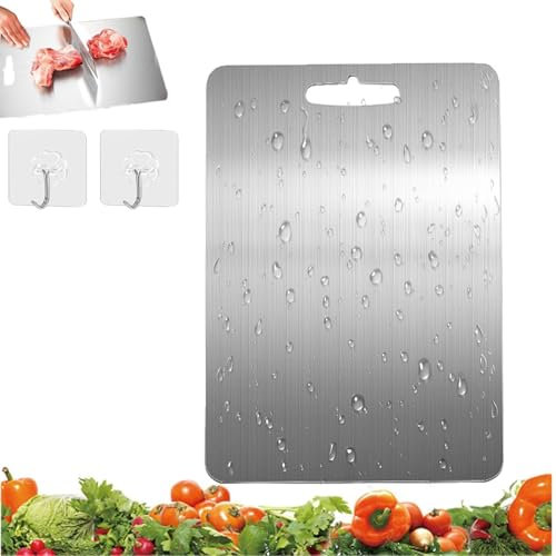 Yamato Tagliere in Puro Titanio per Cucina, Set Doppio Lato (30 x 20 cm)