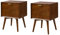 HULALA HOME Nachttisch 2er Set mit versteckter Schublade Nachtschrank mit Steckdose Mitte des Jahrhunderts modern Nachttisch mit ausgestellten Beinen, Walnuss