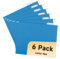 pmybupo Blue 6 Pack Hanging Folder File Cabinet Organizer Letter Size 1/5 Cut Adjustable Label Decoration Home Office School Classroom