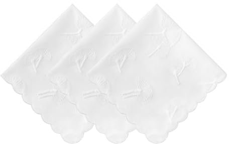 HOULIFE Bestickte Taschentücher für Damen Baumwolle Vintage-Blumentaschentuch Blumenstickerei Damen-Taschentücher für Hochzeitsfeiern