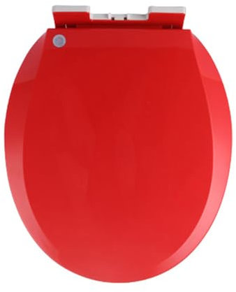 Giural Abattant WC Standard, Couvercle De Toilette Coloré, Cuvette Toilette avec Frein De Chute, Nettoyage Facile, Lunette De Toilette Amovible, Installation Facile, 360 * 410Mm,Rouge