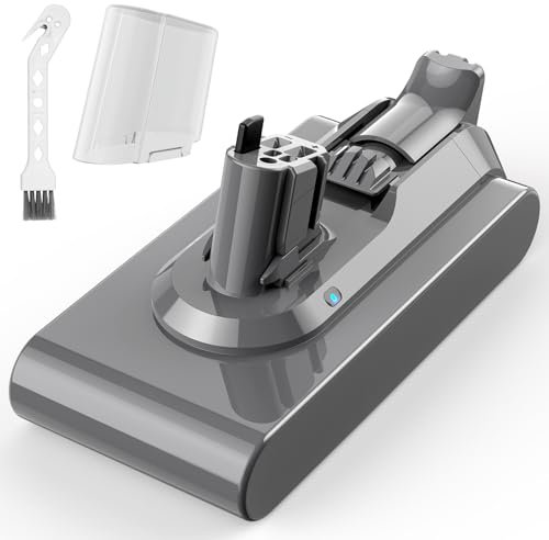 LabTEC Batteria agli ioni di litio per Dyson V11, 25,2 V, 3900 mAh, per Dyson 11 (Button Type) V15 SV15 SV16 SV22 Aspirapolvere senza fili (non per Screw-in Style) con 1 coperchio + 1 spazzola