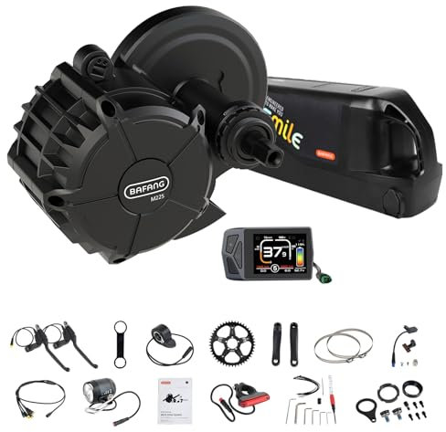 Bafang M225 250W Mittelmotor,CAN Protokolle 8fun Ebike Umbausatz mit EKD01-Anzeige mit 46T-Kettenrad für BB68-73mm Mountain Road Bicycle