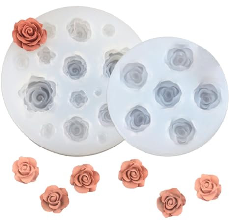 2 Pezzi Stampi in Silicone per Resina Fiore, stampi in silicone a forma di fiore per candele in resina, stampi 3D per candele, sapone, torte, fondente, cioccolato, per regali artigianali fatti a mano