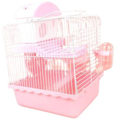 JISADER Cage de Porte-Animaux Cage de Transport de Cage de Hamster de Voyage Hamster Cage pour Hamster Nain, Rose