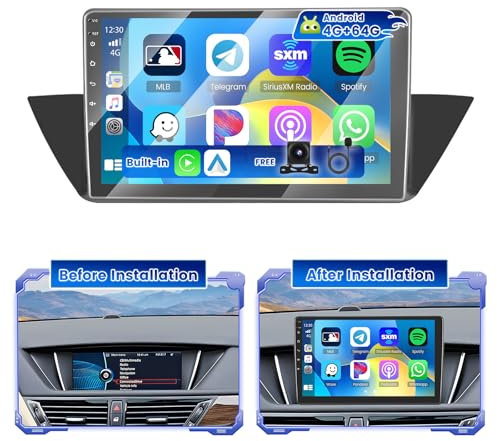 Hikity 4GB+64GB Autoradio Android 15 für BMW X1 E84 2010-2016, Auto Radio 2 DIN mit Wireless Carplay, Android Auto, 10 Touchscreen, GPS, WiFi, FM/RDS Radio, 32EQ, Rückfahrkamera, MIC