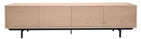 Miliboo Meuble TV Finition Bois chêne et métal Noir L200 cm Manny