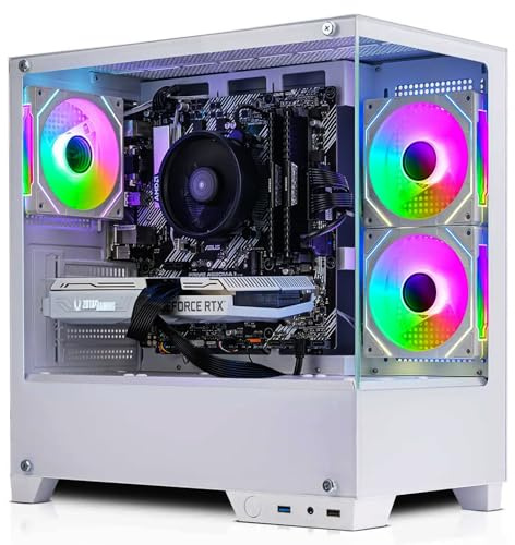ADMI Gaming PC, AMD Ryzen 5 5600X, NVIDIA RTX 5060 8GB GDDR7, 16GB DDR4, 1TB NVMe, WiFi, Charger RGB Case (White), Windows 11