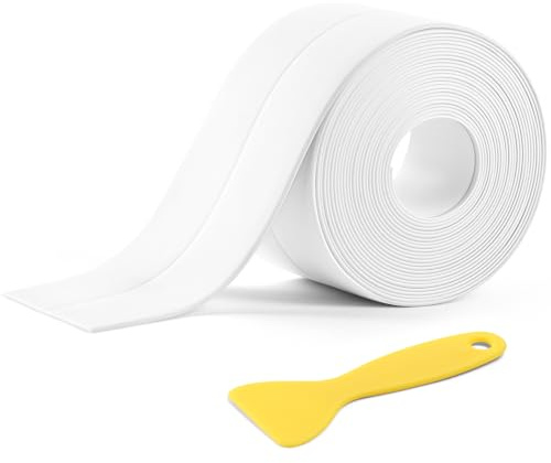 NUTKIT Weichsockelleiste Selbstklebend Weiss, 19 x 19mm Sockelleiste, 3.2m | Abschlussleiste aus PVC, Flexibel Knickleiste Wasserdicht, Fussleisten Selbstklebend für Küche Bad Toilette &Wand und Fugen