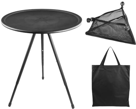 Ylnailky Tavolo Pieghevole da Esterno | Tavolino Rotondo Pieghevole da Giardino,Mobile Rotondo Regolabile Portatile Per Cucina Viaggio Spiaggia Picnic Campeggio