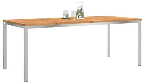 Gecheer Esstisch für draußen, Massivholz Akazie 200x90x74,5 cm, langlebig, wetterbeständig für Garten und Terrasse42006191