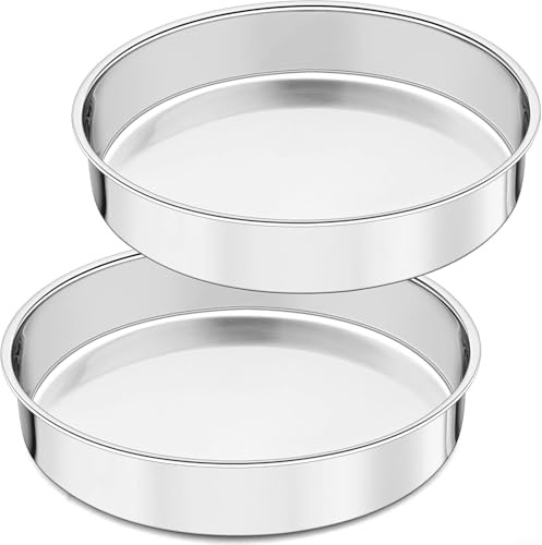 Sandyseptember 201 Teglia da Forno Rotonda in Acciaio Inox per Torte, 16 cm, 18 cm, 34 cm ecc. (B16 cm)