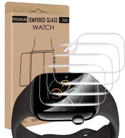 Cable Leader 4 Stück Schutzfolie für Panzerglas für Apple Watch Series 10/11 46mm, Weiches TPU, Keine Blasen, Sensitive Touch Schutzglas, Anti-Öl, Hoch Definition Apple Watch 46mm Displayschutzfolie