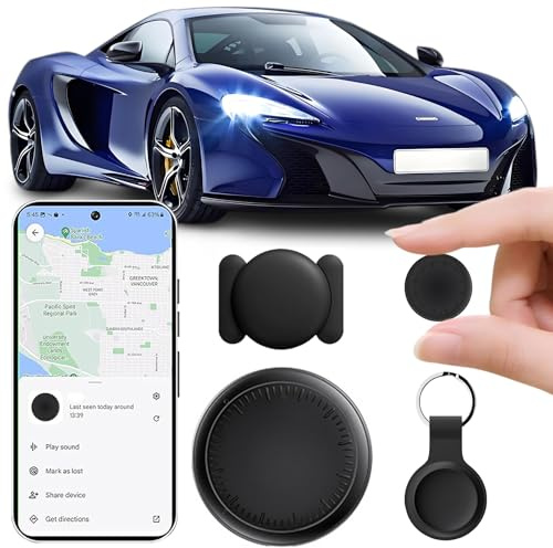 Traceur GPS Voiture, Tracker de Voiture Magnétique étanche Localisateur d'Objets GPS Bluetooth Tag(Android),Smart Traceur Caché Tracker GPS sans Abonnement pour Valises/Portefeuilles/Clés (Noir)