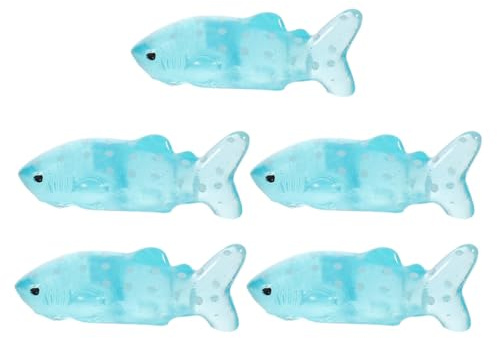 CVUTOVO 5 Stück Winziger Haifiguren aus Kunstharz Kreative Miniaturtiere zur Dekoration von Sukkulenten und Topfpflanzen Lebensecht Gestaltete Aquarium Zubehöre