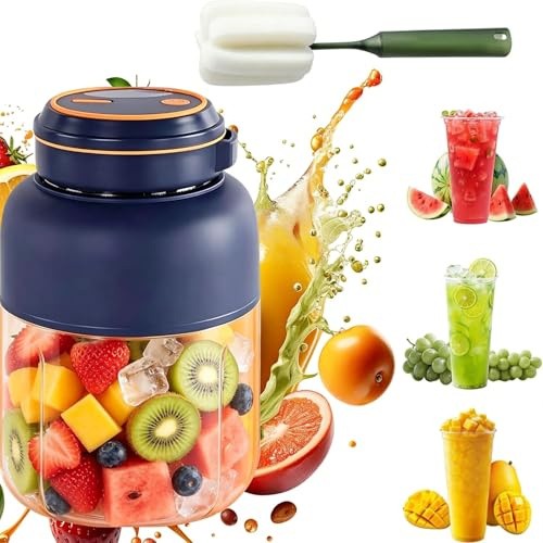 Portable Wireless Juicer Cup, 2026 New Portable Juicer Blender Bottle Electric Juicer Cup,Usb Rechargeable Electric Juicers Cups 38-Blades For Juices,Milkshake, Freshly (Blue 800ML)