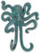 Abbott Collection Octopus Wandhaken aus Gusseisen, Grünspan (15,2 cm Höhe)