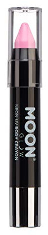 Moon Glow Bâton de peinture UV néon pour le visage et le corps, rose pastel, 1 pièce (lot de 1)