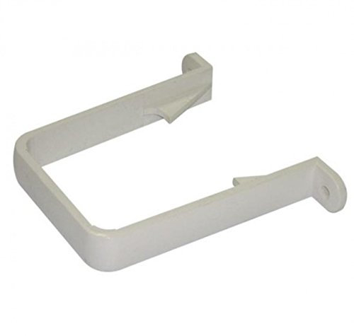 FLOPLAST 65mm Square Down Pipe Clip - White - Bag of 2