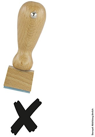 Holzstempel Kreuz für Bonuskarten/Treuekarten/Pass Pässe passend für Bereiche wie Gastronomie, Restaurant, Weinhandel, Getränkehandel, Freizeit, Gaststätte Bäckerei