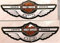 Emblema Logo Decal Harley Davidson, centenario 1903-2003, arancione, coppia adesivi, resina effetto 3D. per serbatoio o casco.