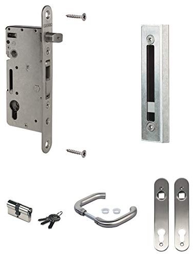 LOCINOX Drehtor Einsteckschloss H-Wood-SET, Flügeltorschloss, Drehtorschloss, Holztor