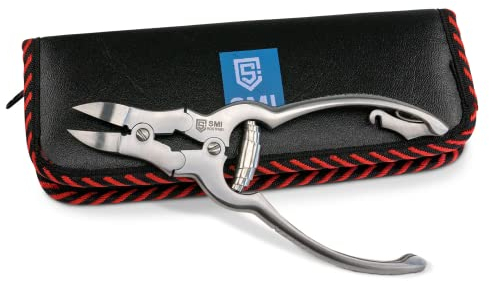 SMI 16 cm Nagelzange mit doppelter übersetzung Fußnagelzange für starke Fußnägel Fussnagelzange Fußnagelknipser für Eingewachsene Zehennägel Edelstahl mit Etui