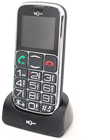HC Mobi Easy to Use Senior Older People Mobile Phone Big Dial Buttons Help SOS Function Desk Charger