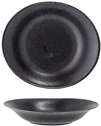 Bloomingville Suppenteller Yoko, schwarz, Porzellan, 4er Set