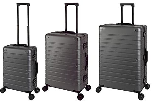 Travelhouse Koffer Oslo · 3-teiliges Set · Komplett aus Aluminium · Aluminium Hartschale · TSA · Reisegepäck Reisetrolley Trolley Reisekoffer · Vol. S-44L · M-70L ·L-102L· Graphit